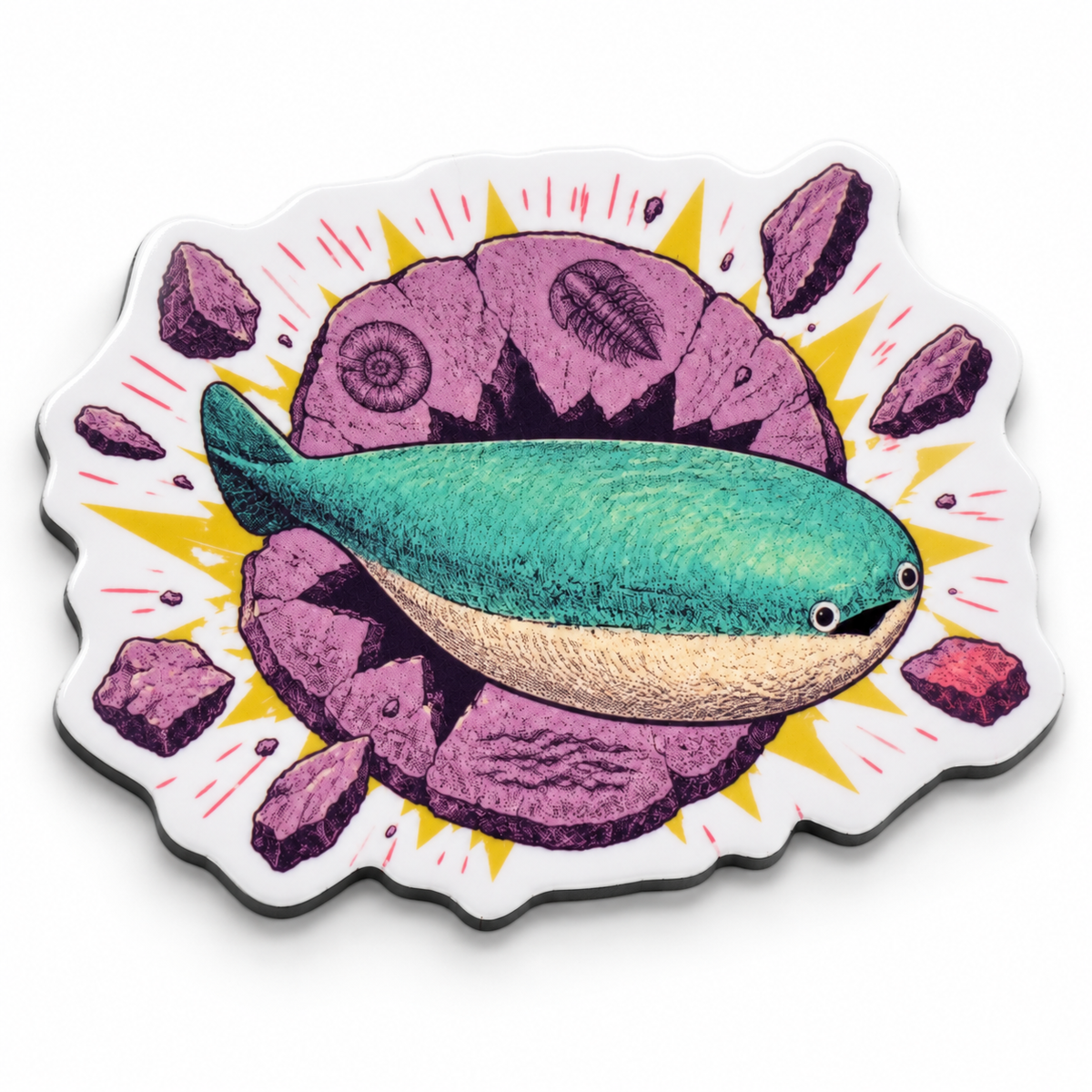 Fossil Sacabambaspis Magnet | 2.5" Die-Cut Vinyl Prehistoric Fish Meme Decal