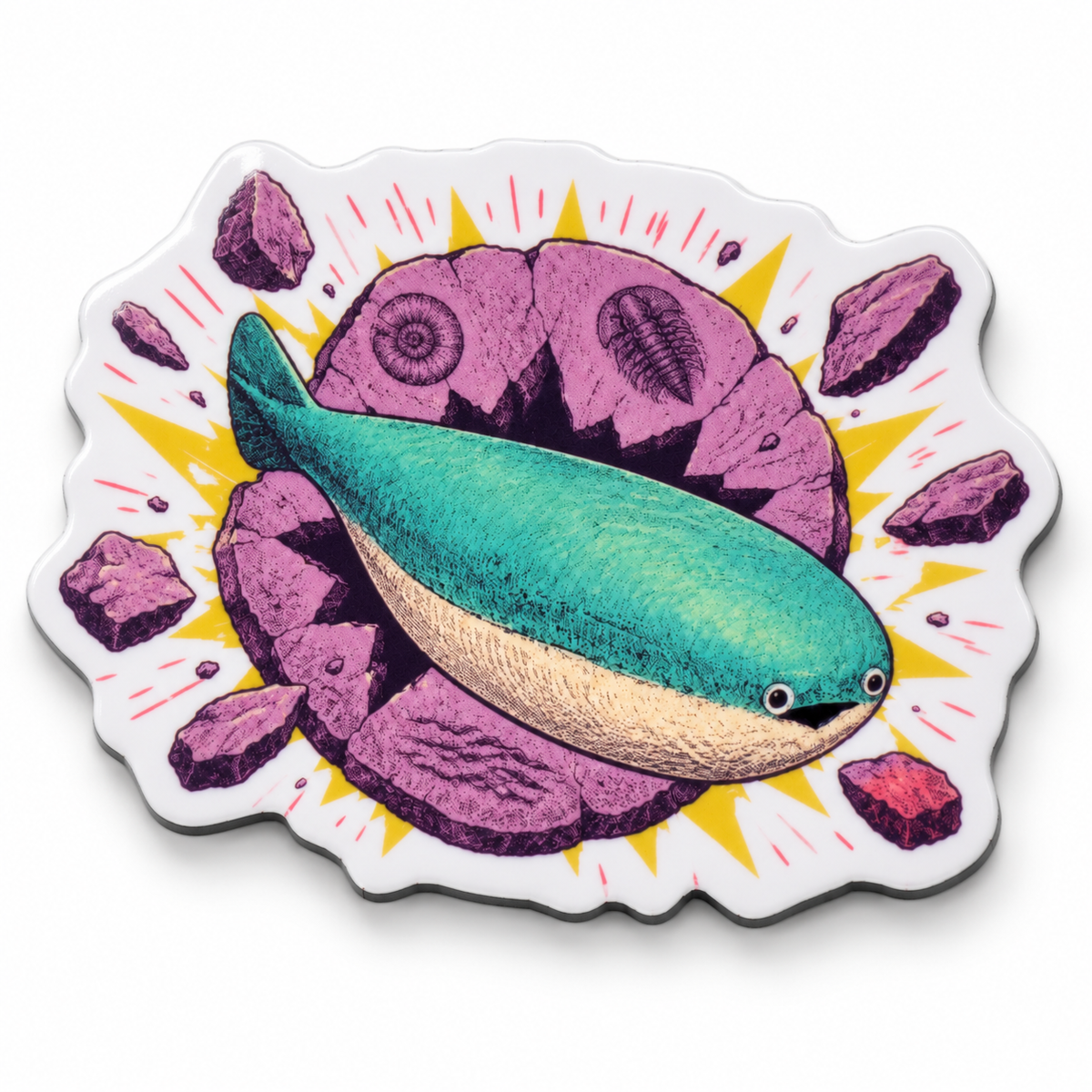 Fossil Sacabambaspis Magnet | 2.5" Die-Cut Vinyl Prehistoric Fish Meme Decal