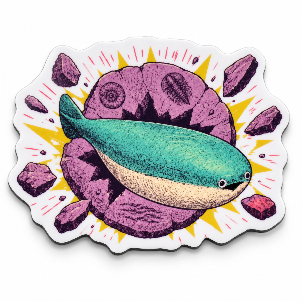 Fossil Sacabambaspis Magnet | 2.5" Die-Cut Vinyl Prehistoric Fish Meme Decal