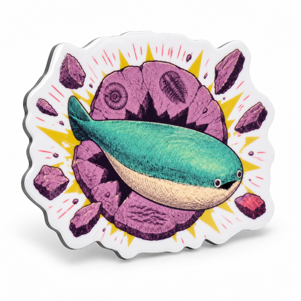 Fossil Sacabambaspis Magnet | 2.5" Die-Cut Vinyl Prehistoric Fish Meme Decal