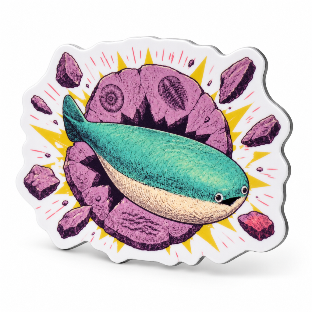 Fossil Sacabambaspis Magnet | 2.5" Die-Cut Vinyl Prehistoric Fish Meme Decal