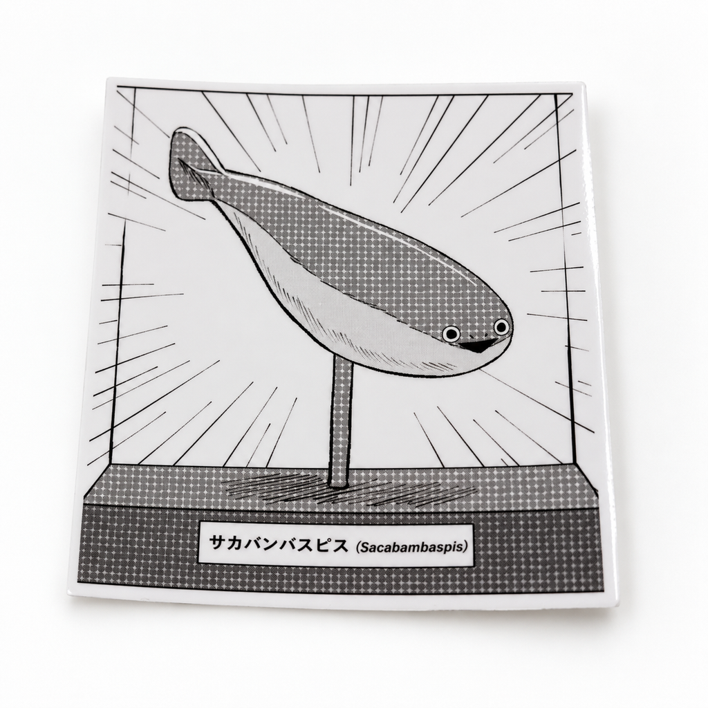 Museum Sacabambaspis Sticker | 2.5" Die-Cut Vinyl Prehistoric Fish Meme Decal | Laptop & Water Bottle Sticker