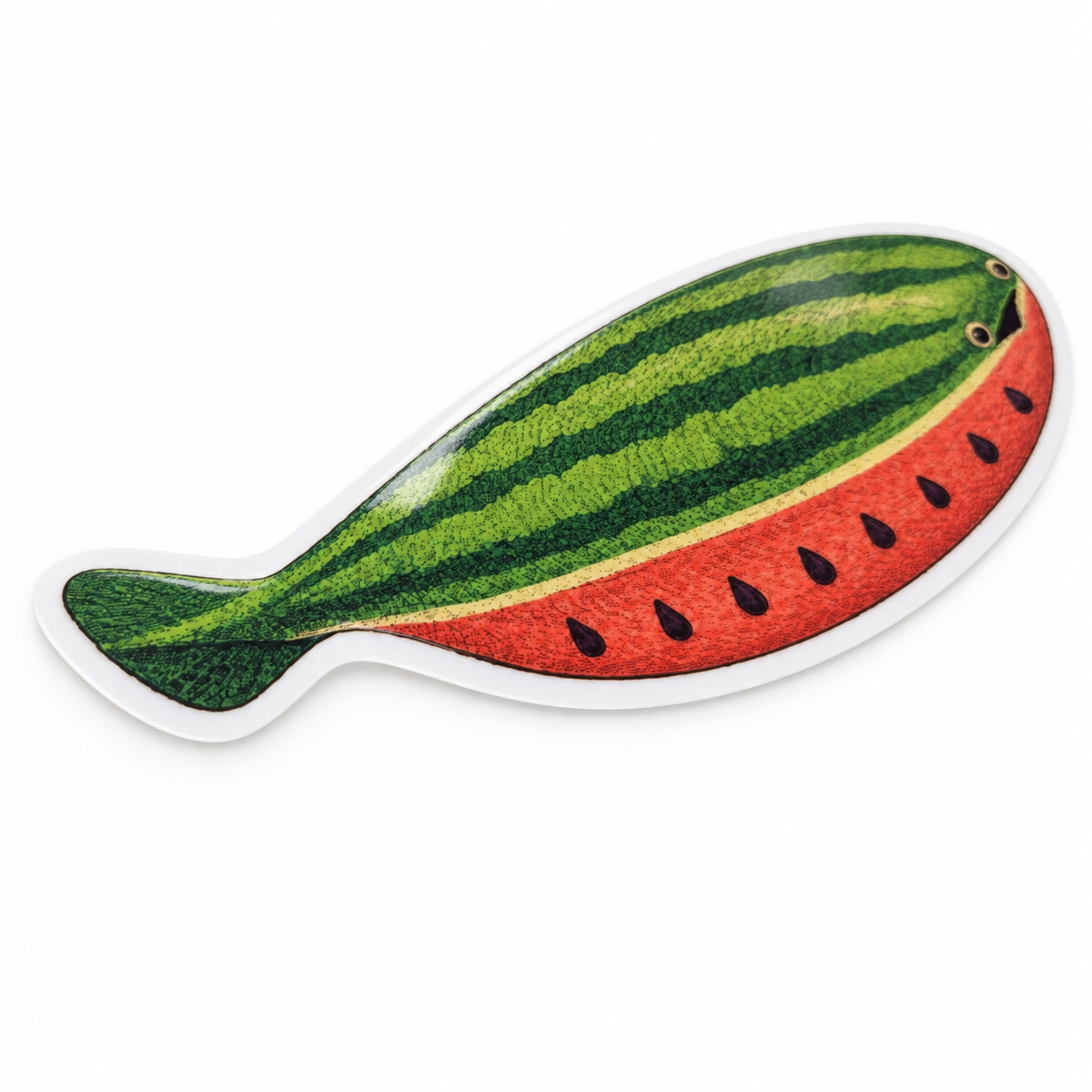 Watermelon Sacabambaspis Sticker | 2.5" Die-Cut Vinyl Prehistoric Fish Meme Decal | Laptop & Water Bottle Sticker